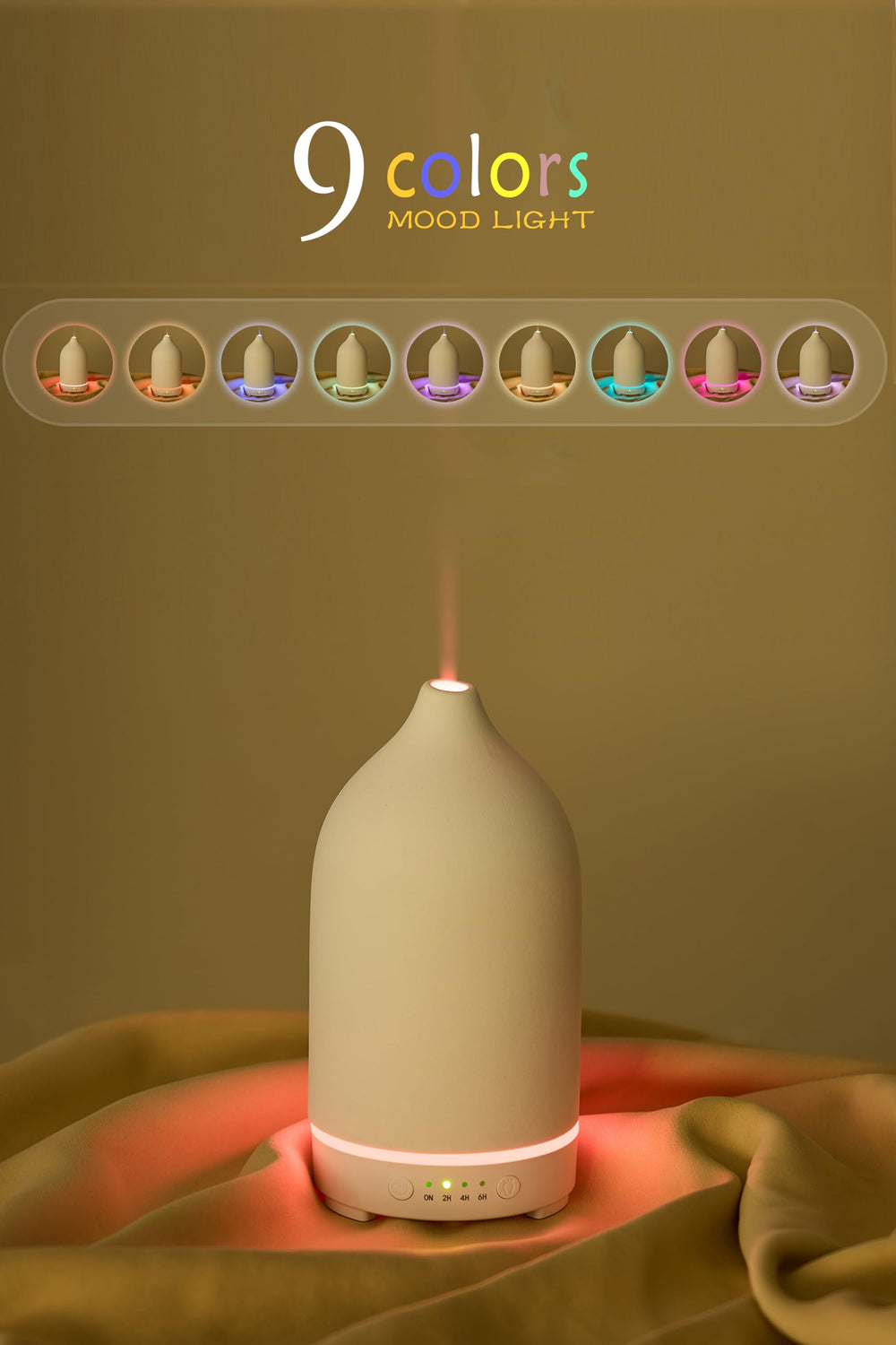 VIVITEST Diffuser shown in a cozy living room for serene ambience