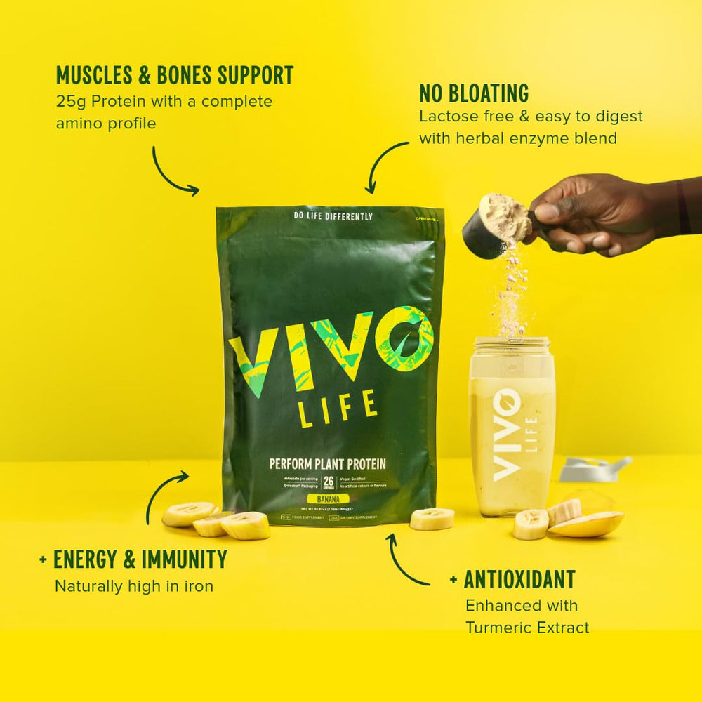 Vivo Life Perform vanilla tub back reveals nutrition details and BCAA content