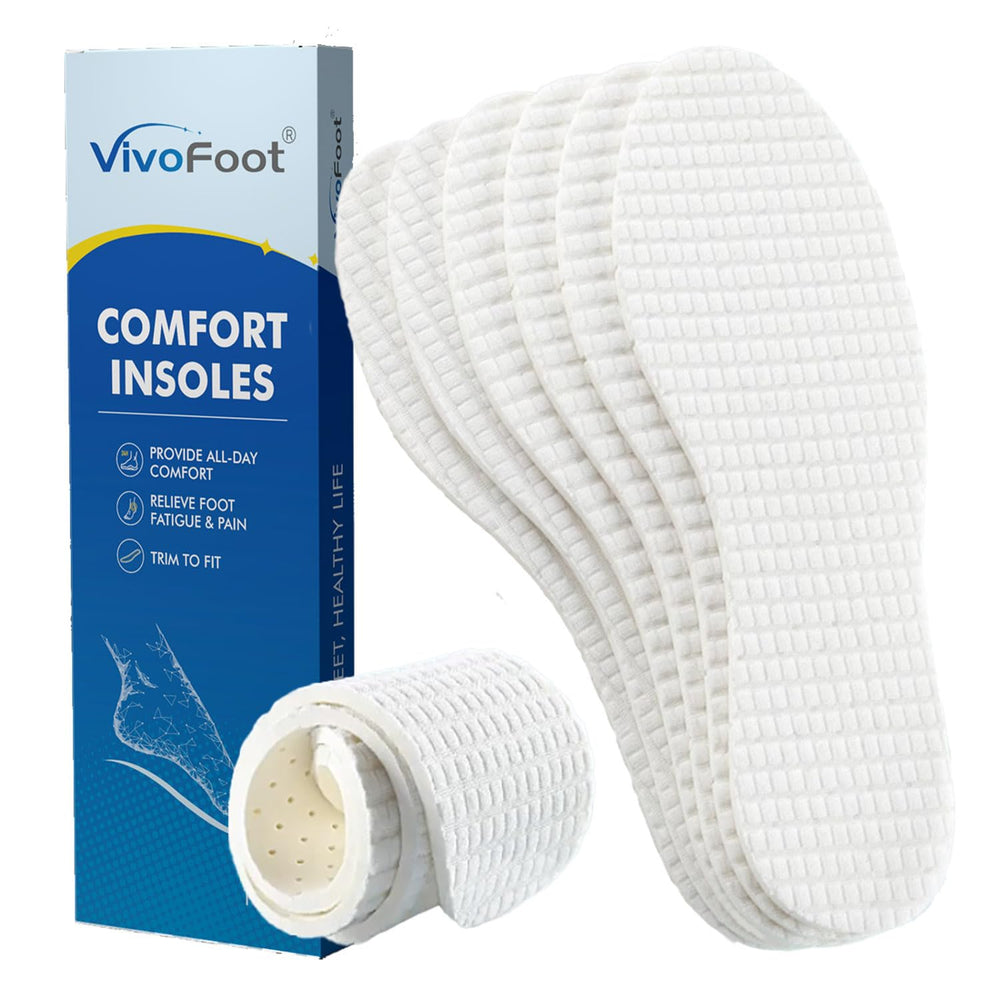 Vivofoot 3-pairs pack visible, anti-odour insoles for long-lasting freshness.