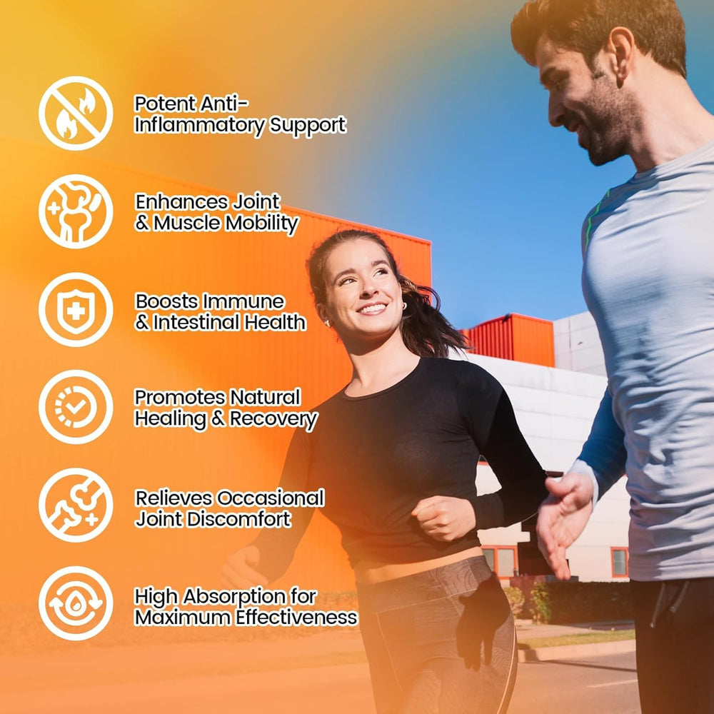 VivoNu 10-in-1 Turmeric Softgels ingredients scene with MCT oil and pepper boost.