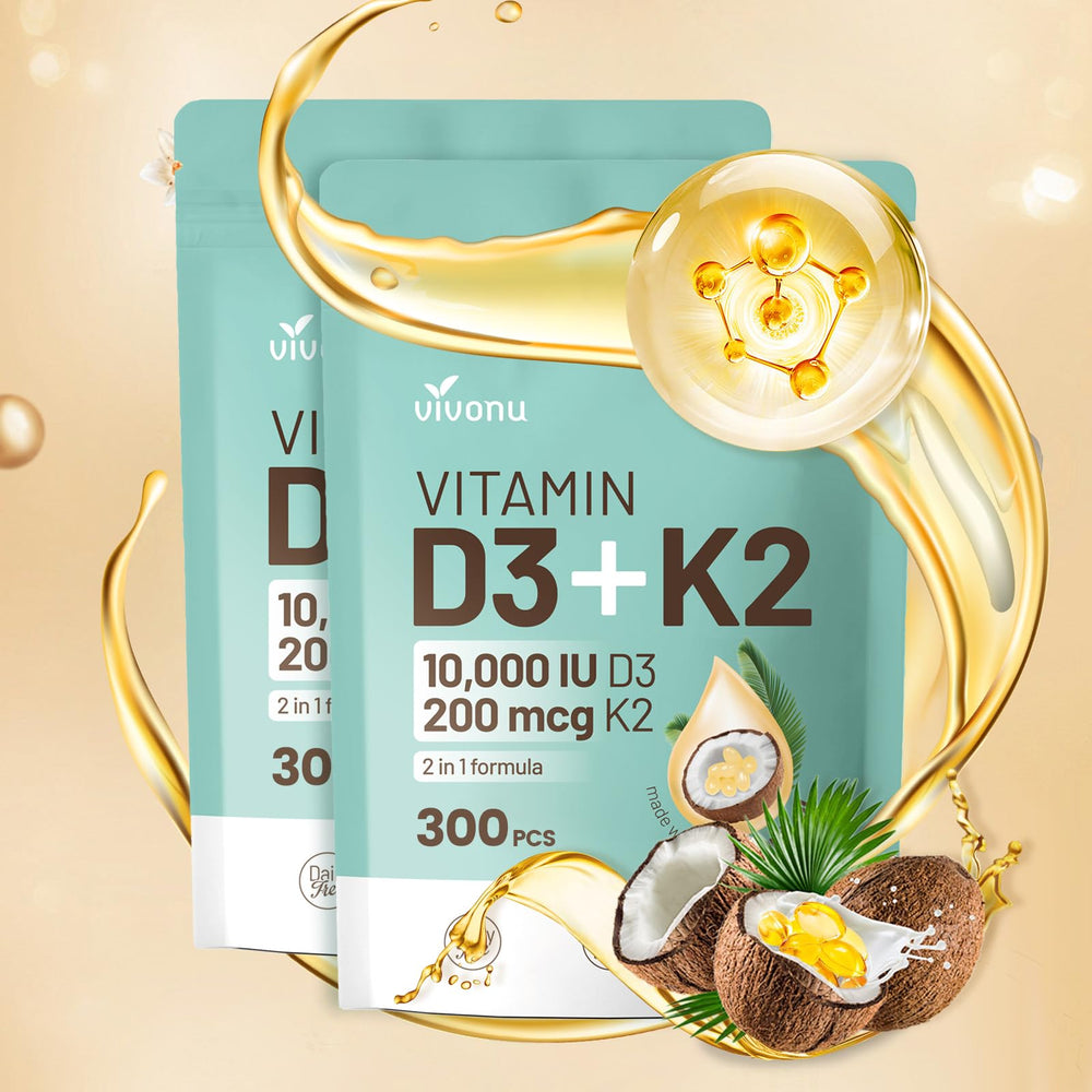 VivoNu Vitamin D3 K2 bottle close-up highlighting bone support.