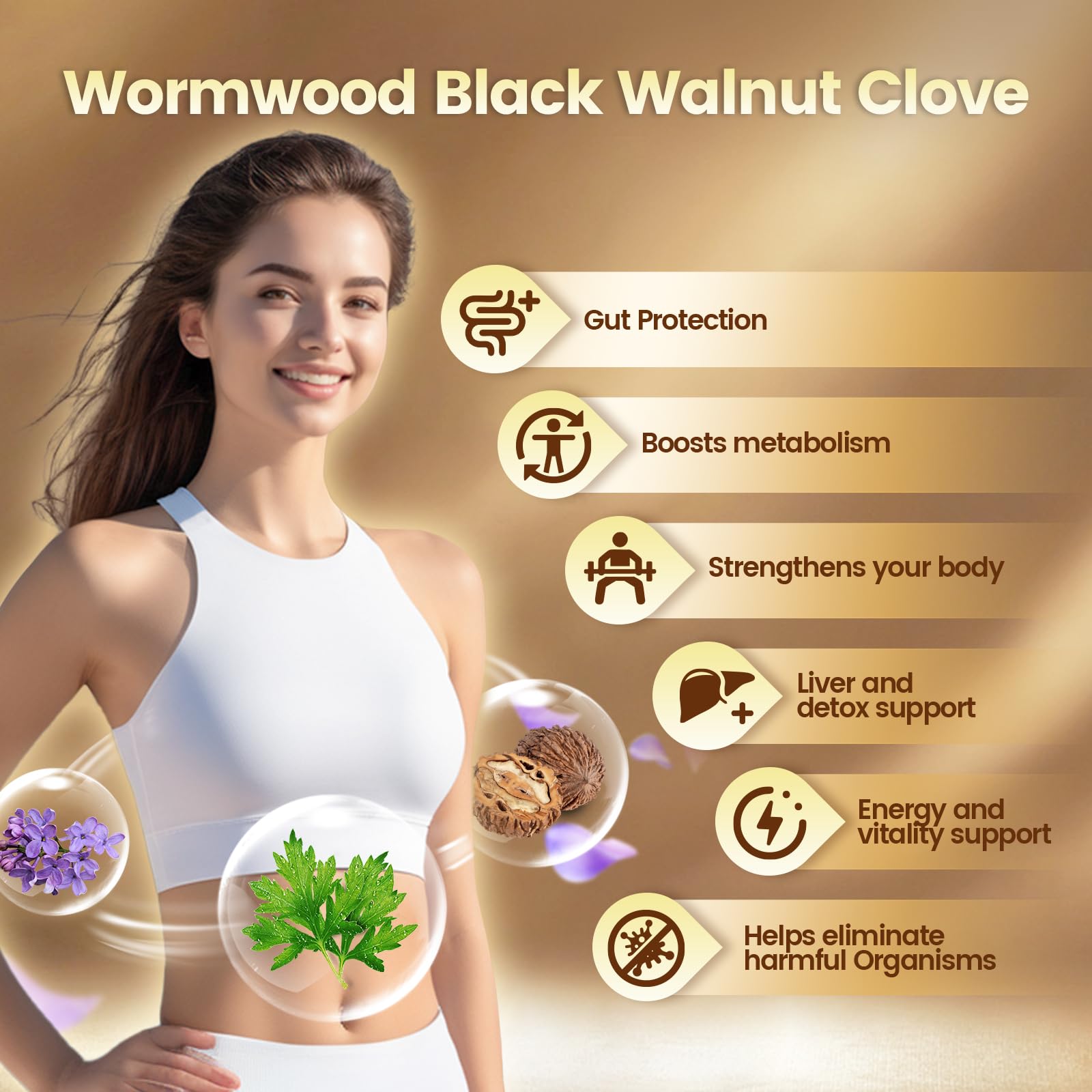 VivoNu wormwood and black walnut capsules support digestive balance