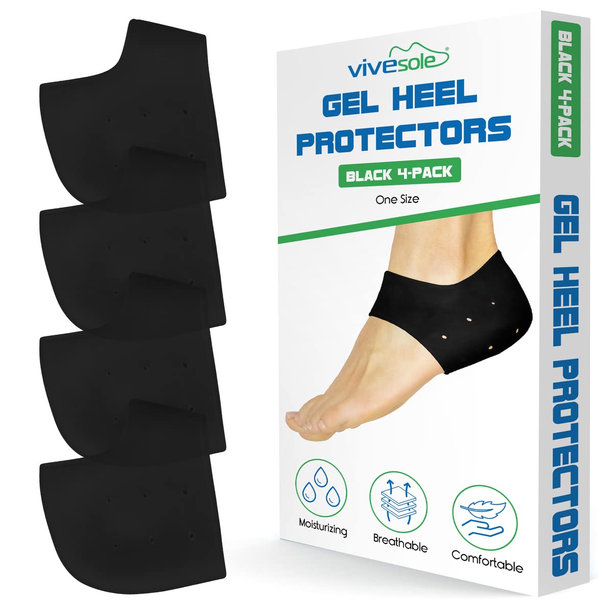 ViveSole: protectores de talón de gel, dos pares, para amortiguar cada paso.