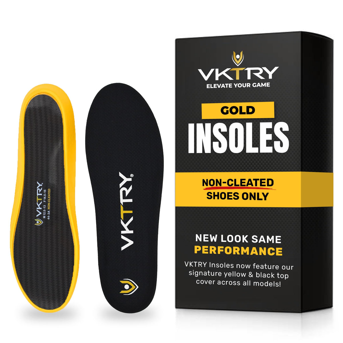 VKTRY Gold carbon fiber baseplate enhances energy return for powerful takeoffs.