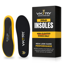 VKTRY Gold carbon fiber baseplate boosts energy return in non-cleated insoles.