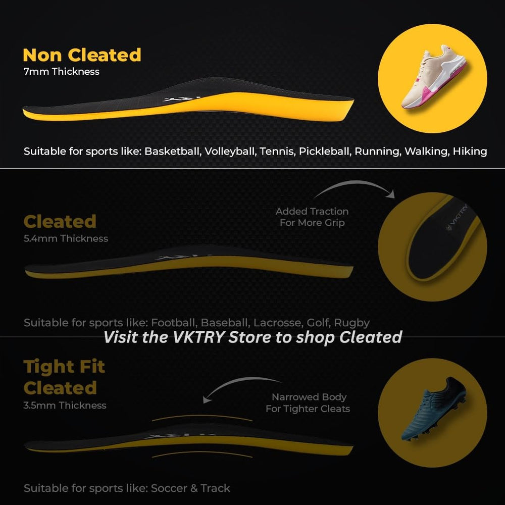 VKTRY Gold insoles demonstrate enhanced energy return for explosive moves.