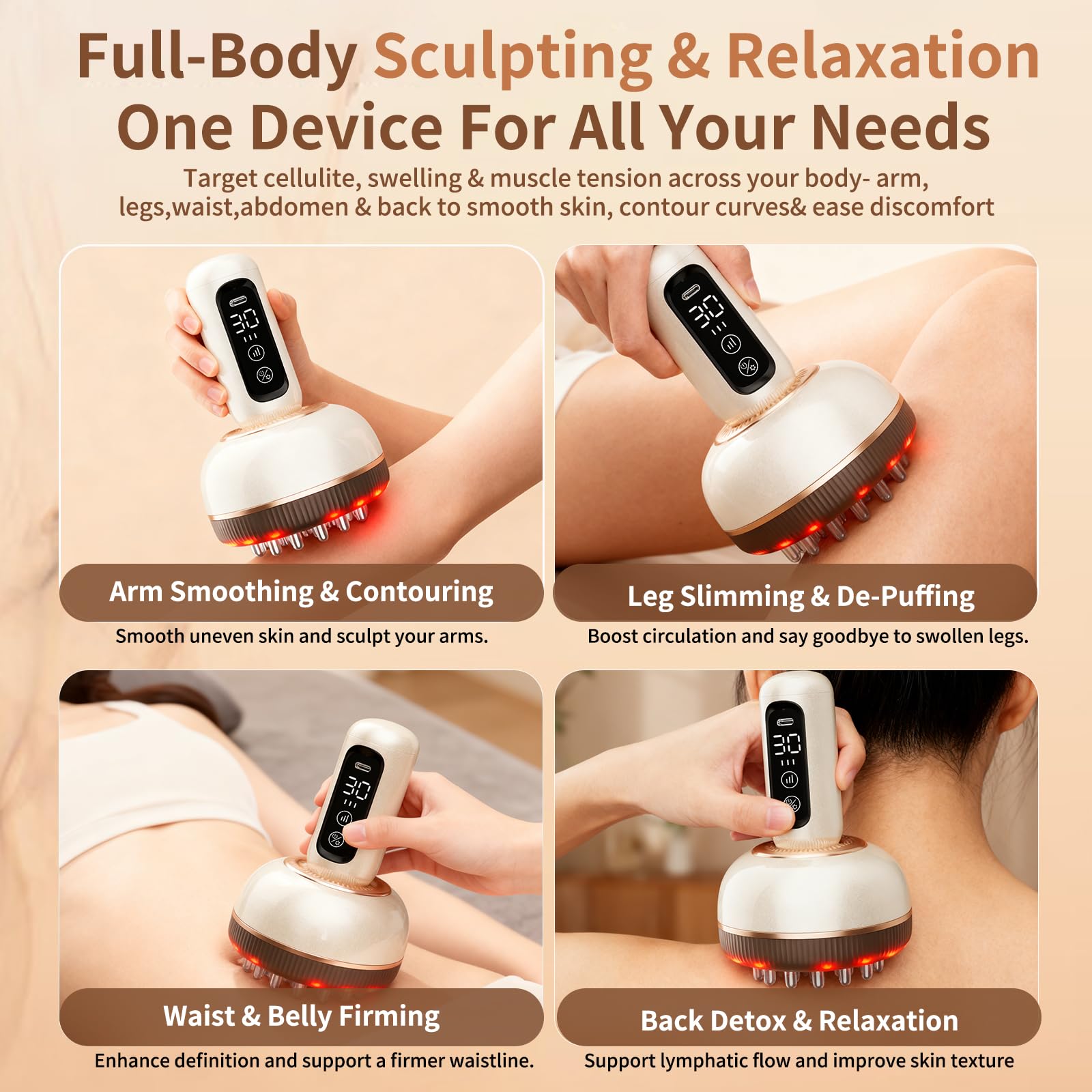 VLGOEM Lymphatic Drainage Massager arm-treatment shows targeted full-body care.