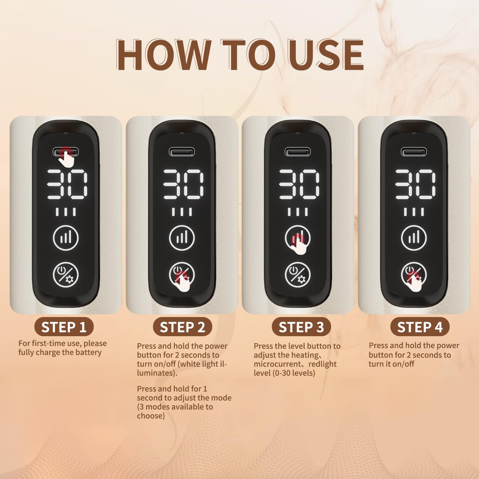 VLGOEM Lymphatic Drainage Massager red-light-indicator captures spa-like warmth.