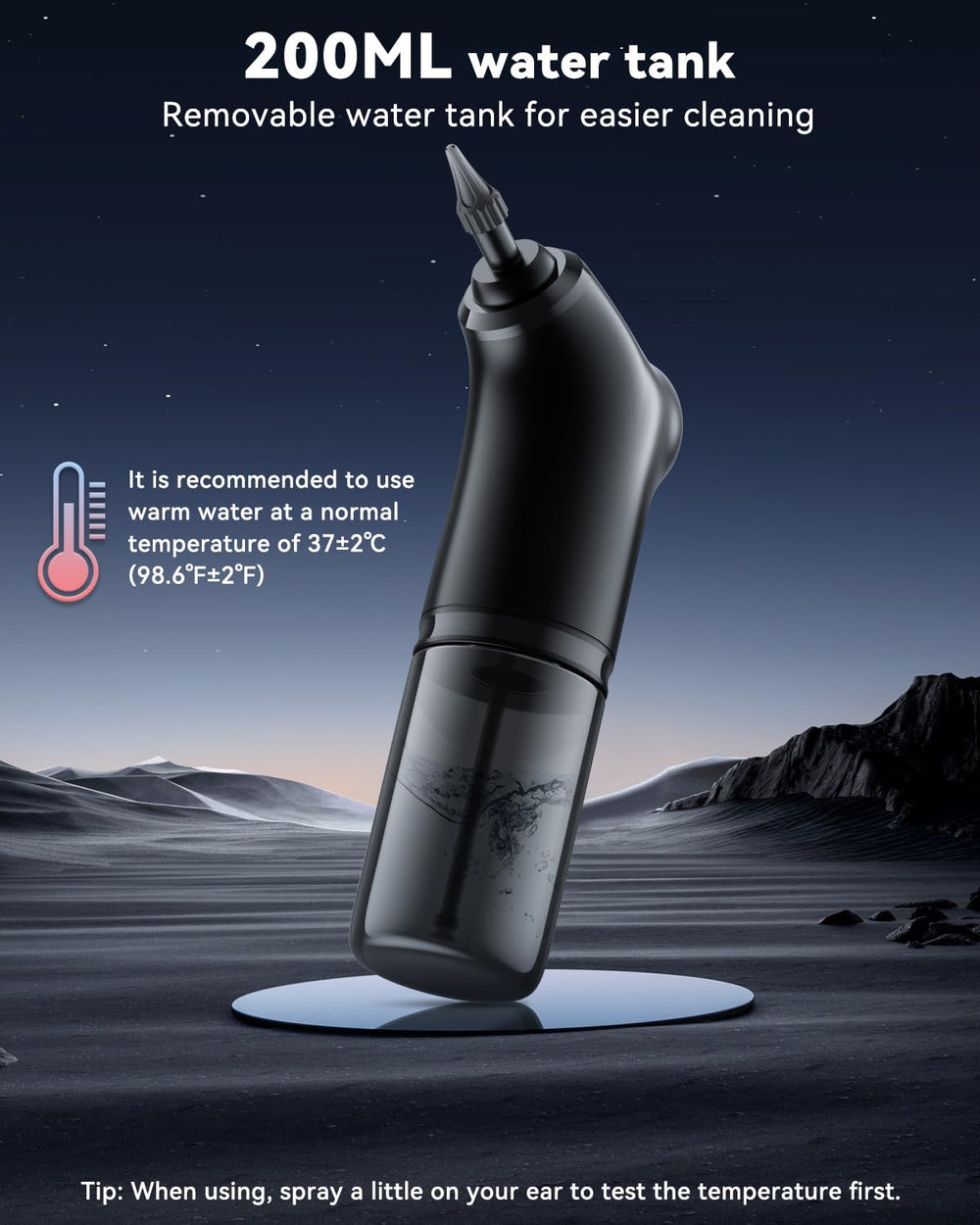 VLINGQI contents include 200 ml bottle and disposable earplugs for hygiene