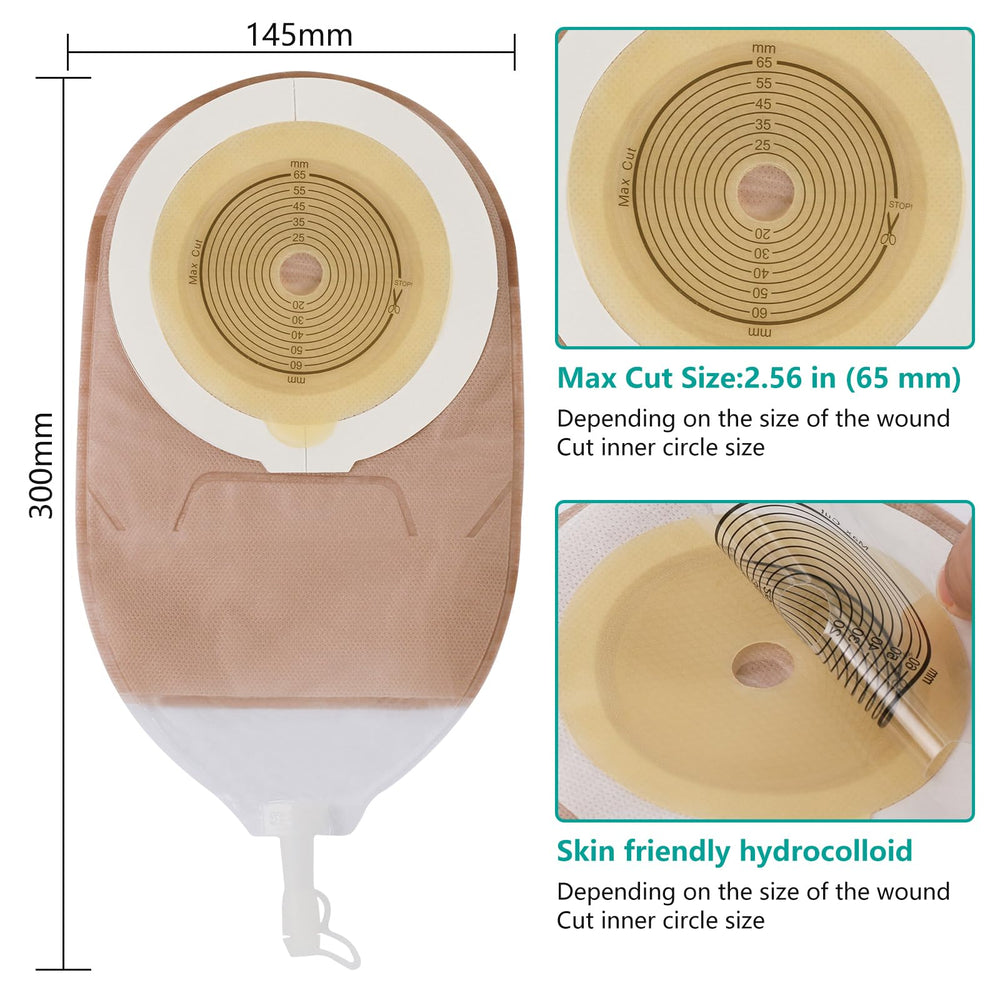 Vlookup measure card inside the box showing stoma sizing guidance.