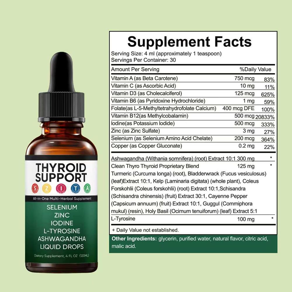 Vlsdoin Kindled Thyroid Drops pour enables quick dosing.