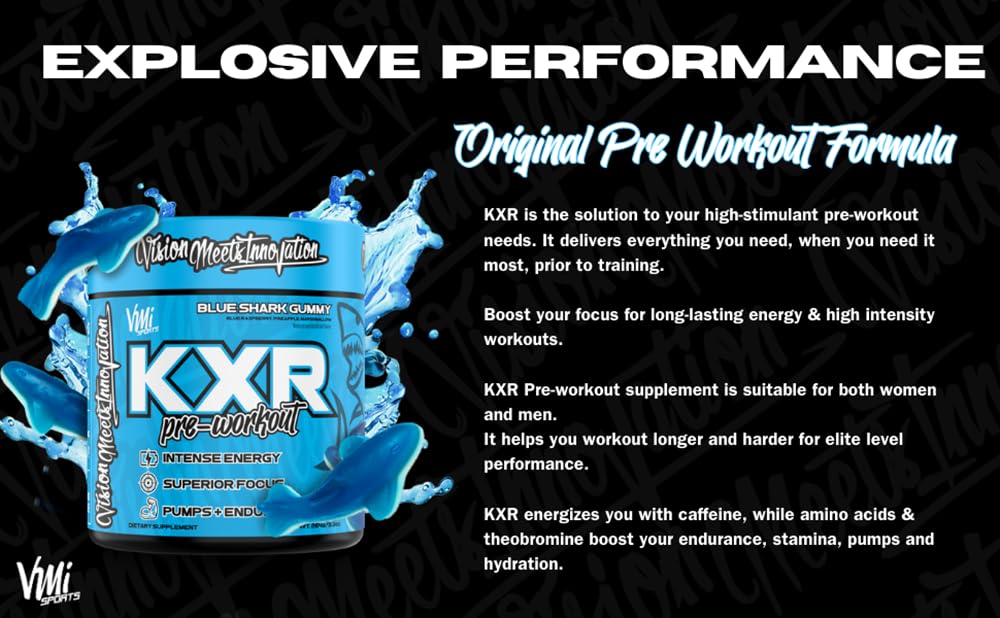 VMI Sports KXR preworkout glass with ice for a refreshing dose.