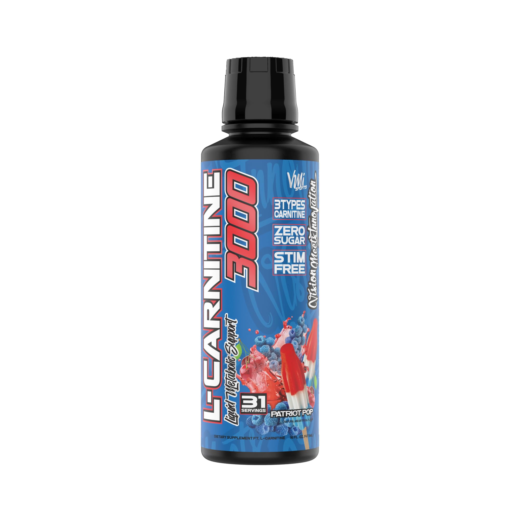 Patriot Pop flavored L-Carnitine 3000 Liquid boosts energy during workouts