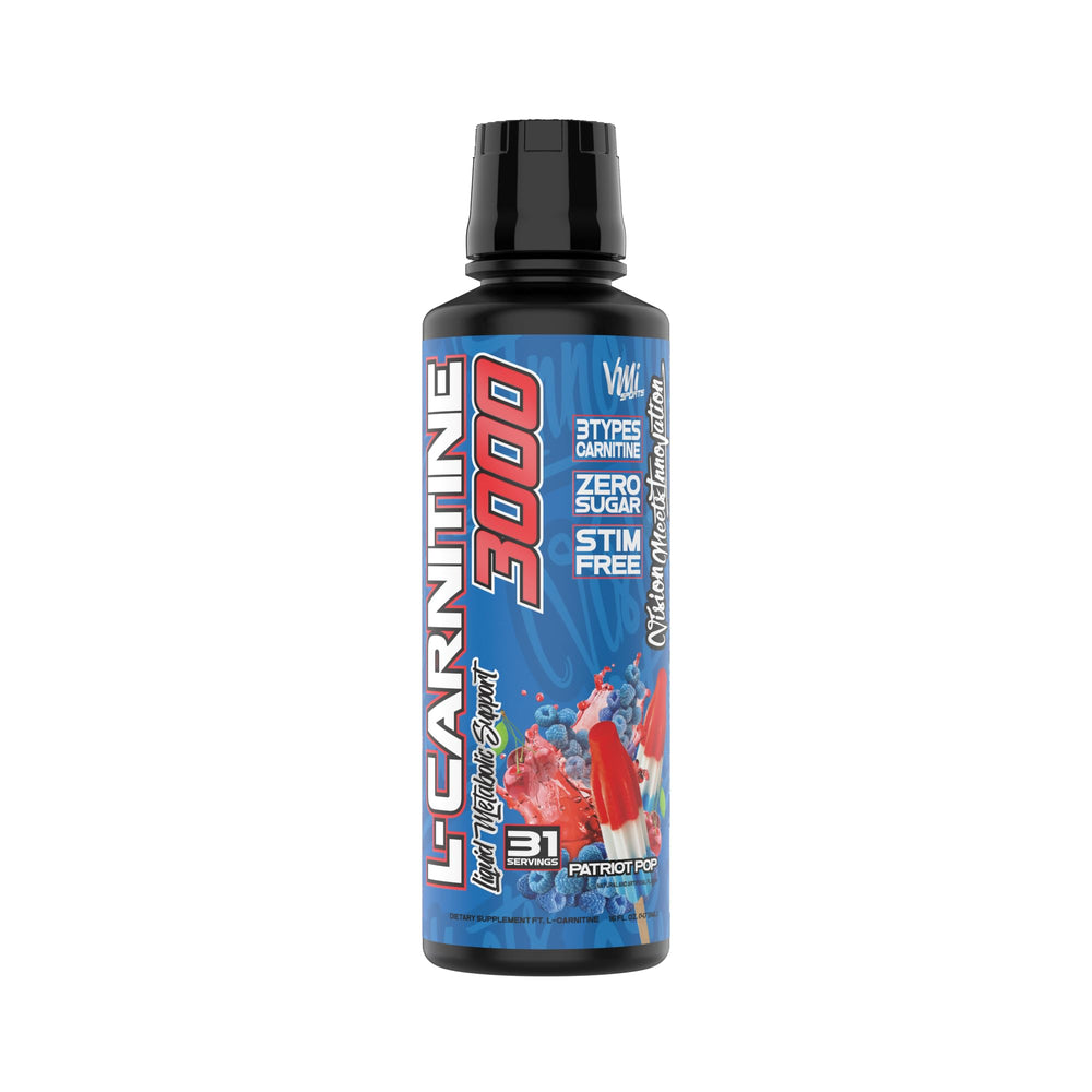 Patriot Pop flavored L-Carnitine 3000 Liquid boosts energy during workouts