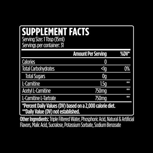 VMI Sports L-Carnitine 3000 Liquid Patriot Pop label highlights 3000 mg per serving