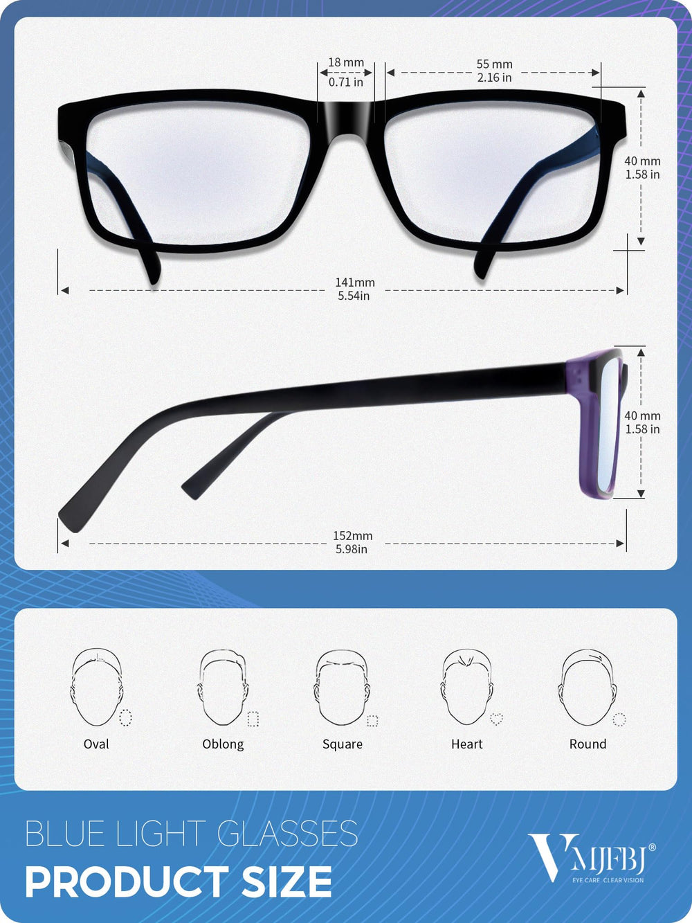 VMJFBJ lightweight 23g frame ready for all-day comfort
