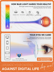 VMJFBJ blue light glasses TR90 frame, lightweight for all-day comfort.
