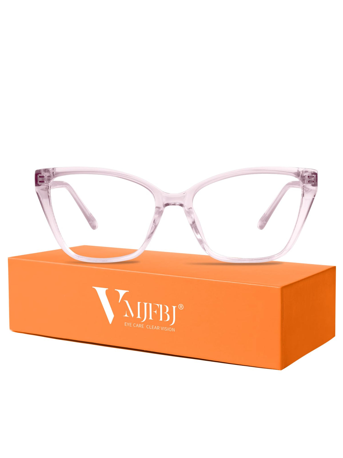 VMJFBJ blue light glasses for women with cat-eye pink frame reduce digital eye strain.