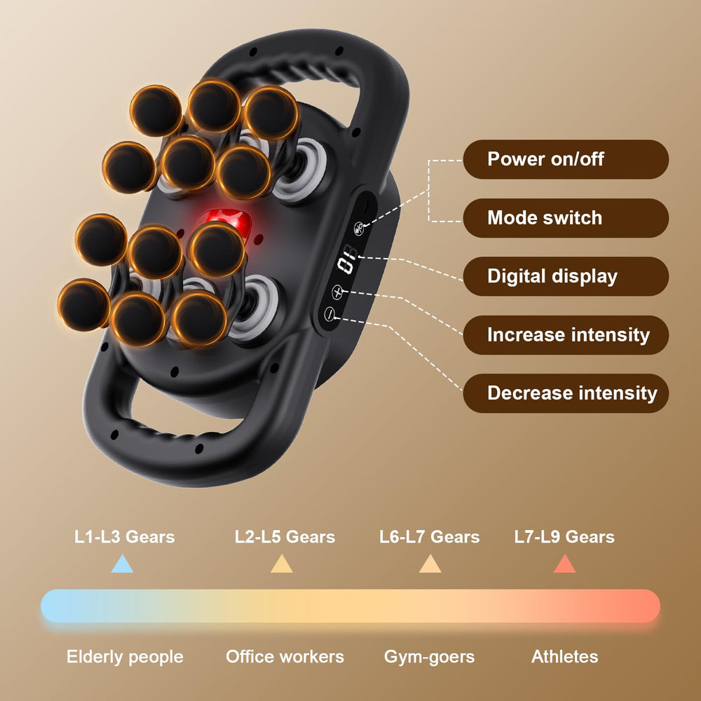 Vnina 12-Head Massage Gun foot focus for comfort after standing or running.