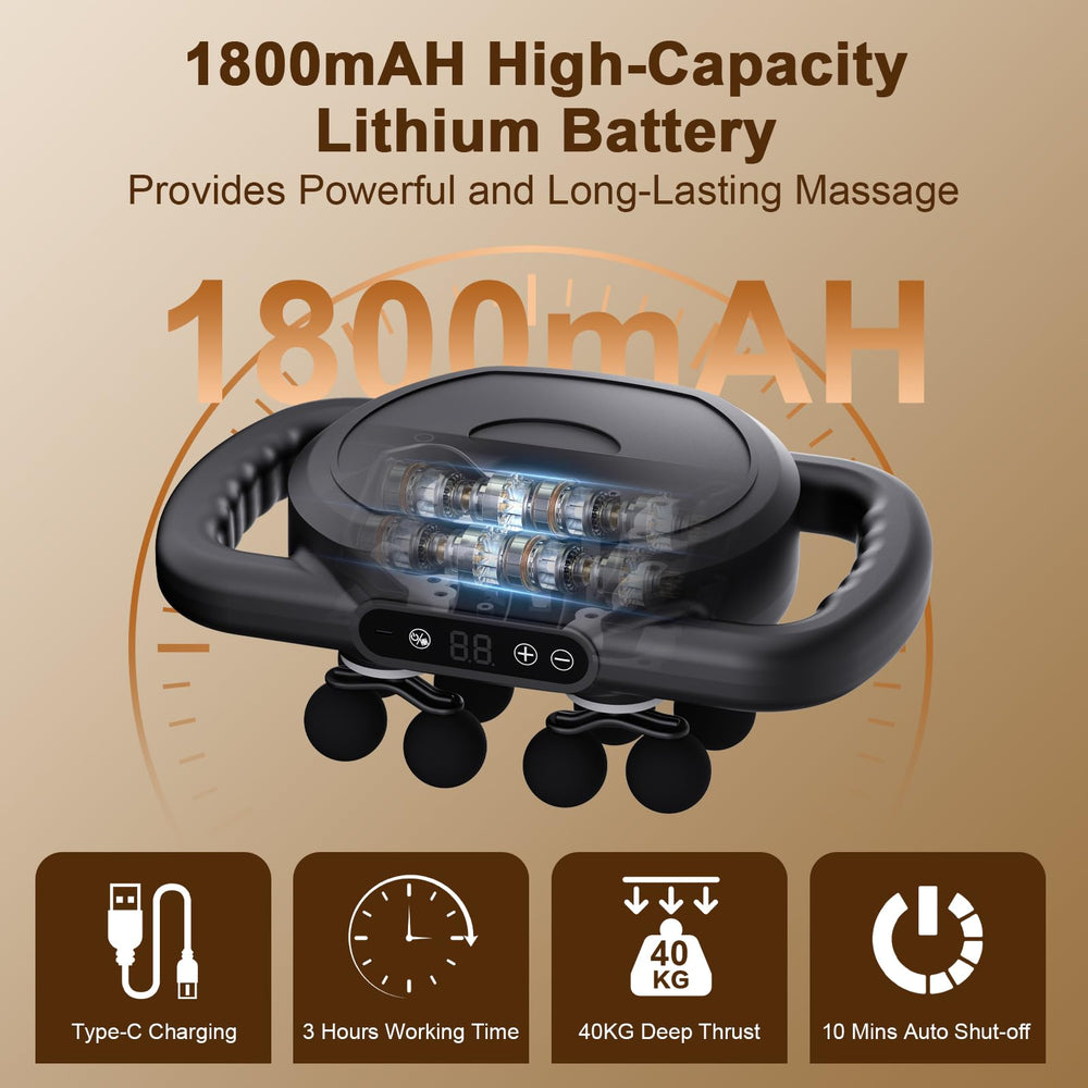 Vnina 12-Head Massage Gun leg focus for fatigue and muscle stiffness easing.