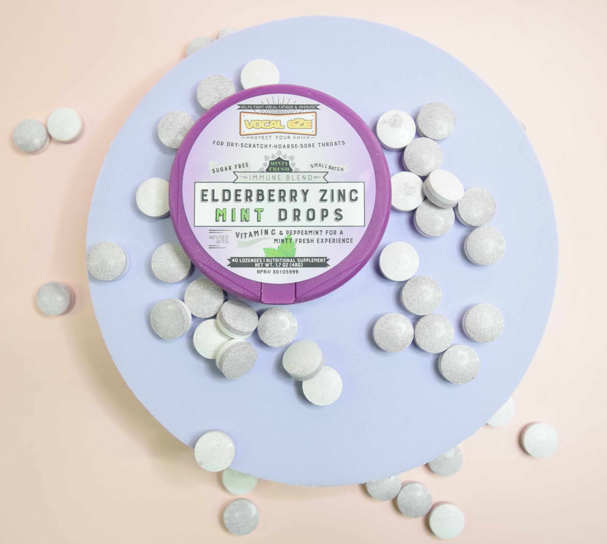 Vocal Eze lozenges puck pack ready for on-the-go voice support