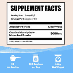 Close-up of Vocks micronized creatine powder texture for smooth shakes.
