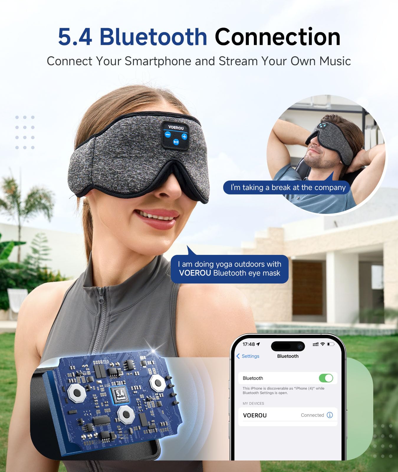 Voerou 3D contoured sleep mask securely fits the face