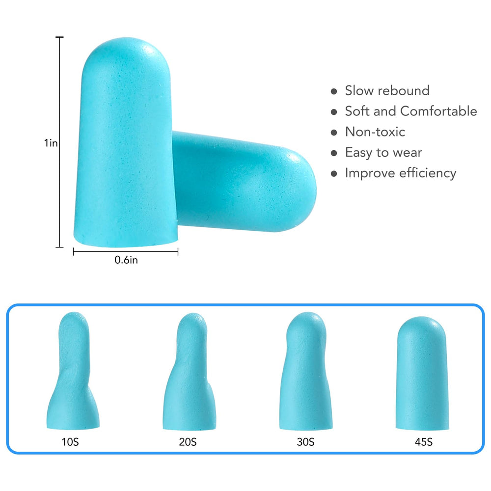 VOISEN ear plugs graphic showing sleep noise reduction benefits.