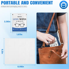 VOISEN lens wipes with large wipe size for quick coverage