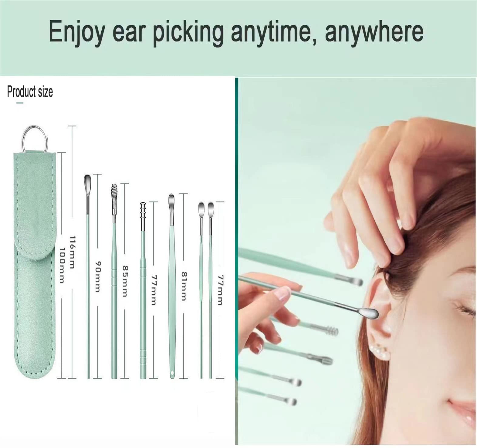 Voitead ear picks made with medical-grade stainless steel for durability.