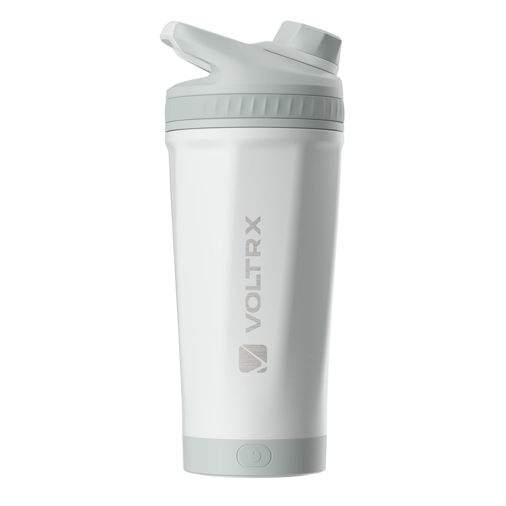 VOLTRX ChillMix bottle in ice white; premium stainless steel for odor-free hydration.