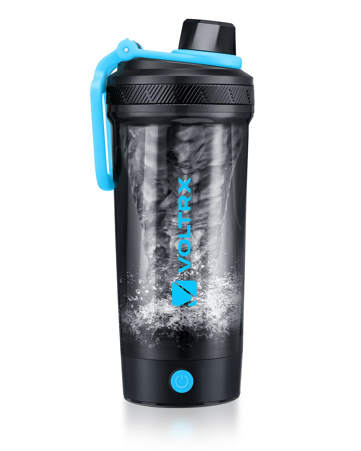 VOLTRX Gallium shaker bottle held, 24oz capacity ideal for post-workout shakes.
