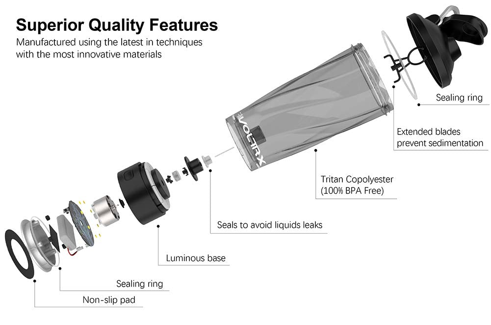 VOLTRX VortexBoost bottle front view highlights 24 oz capacity for daily servings.