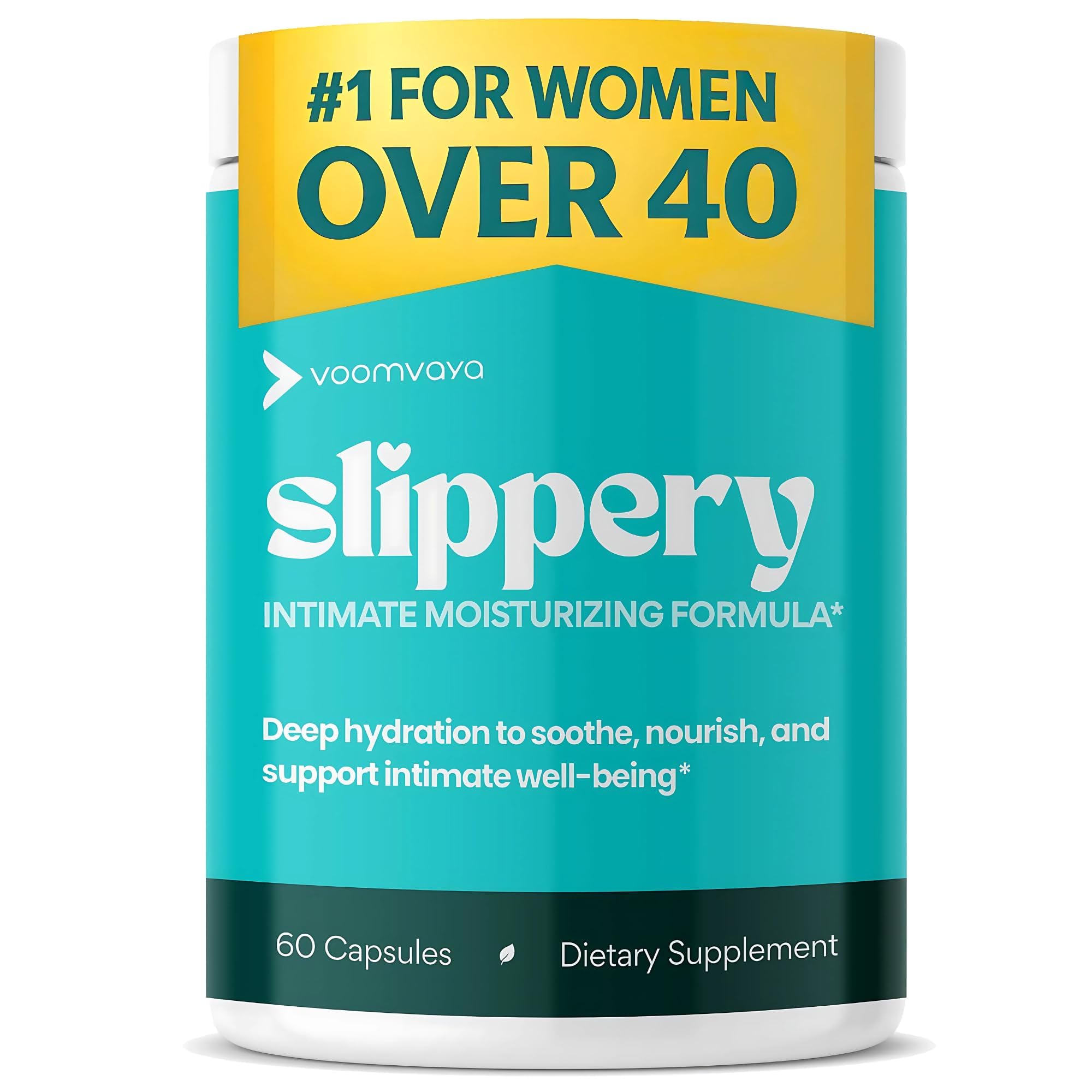 VoomVaya Slippery bottle front for daily moisture support.