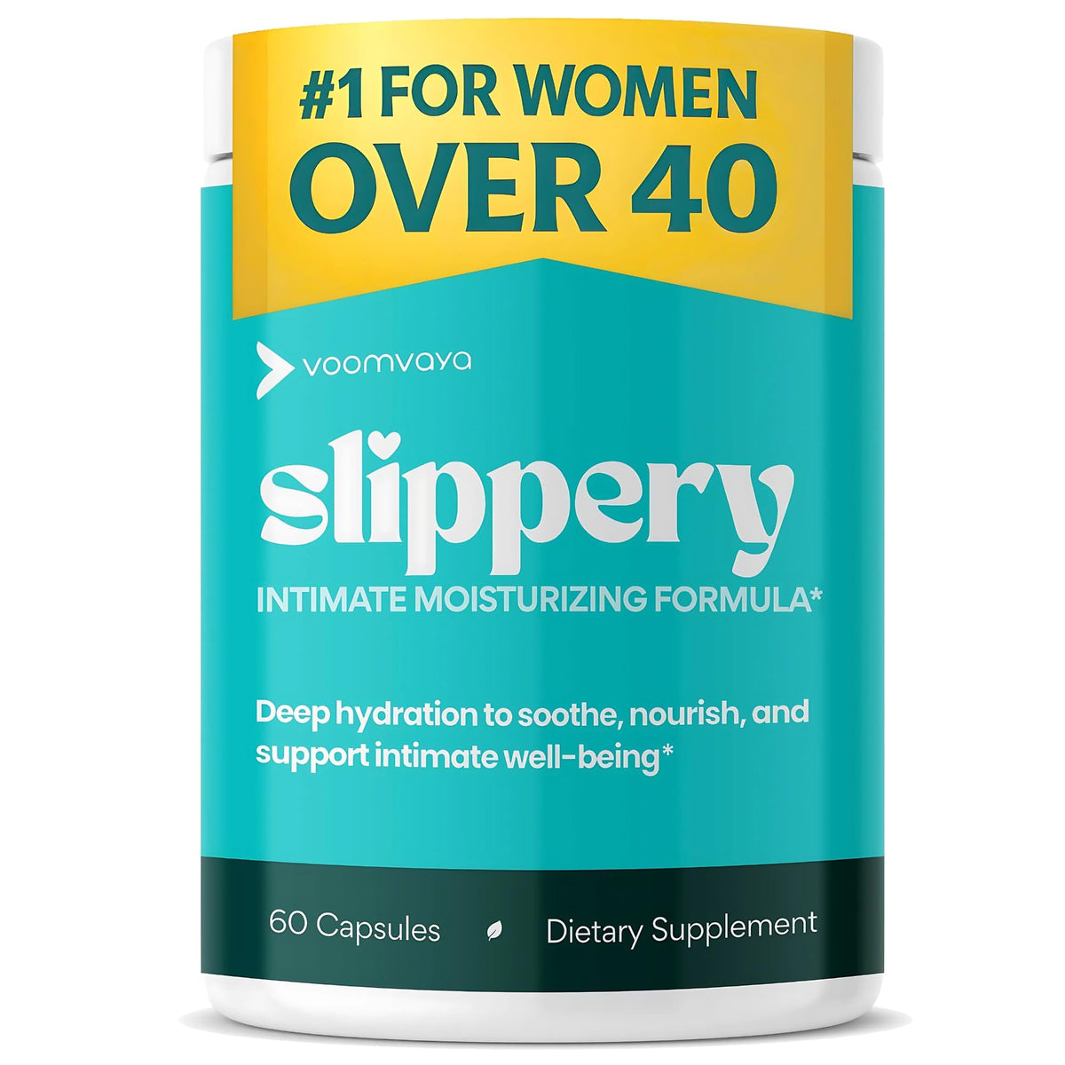 VoomVaya Slippery bottle front for daily moisture support.