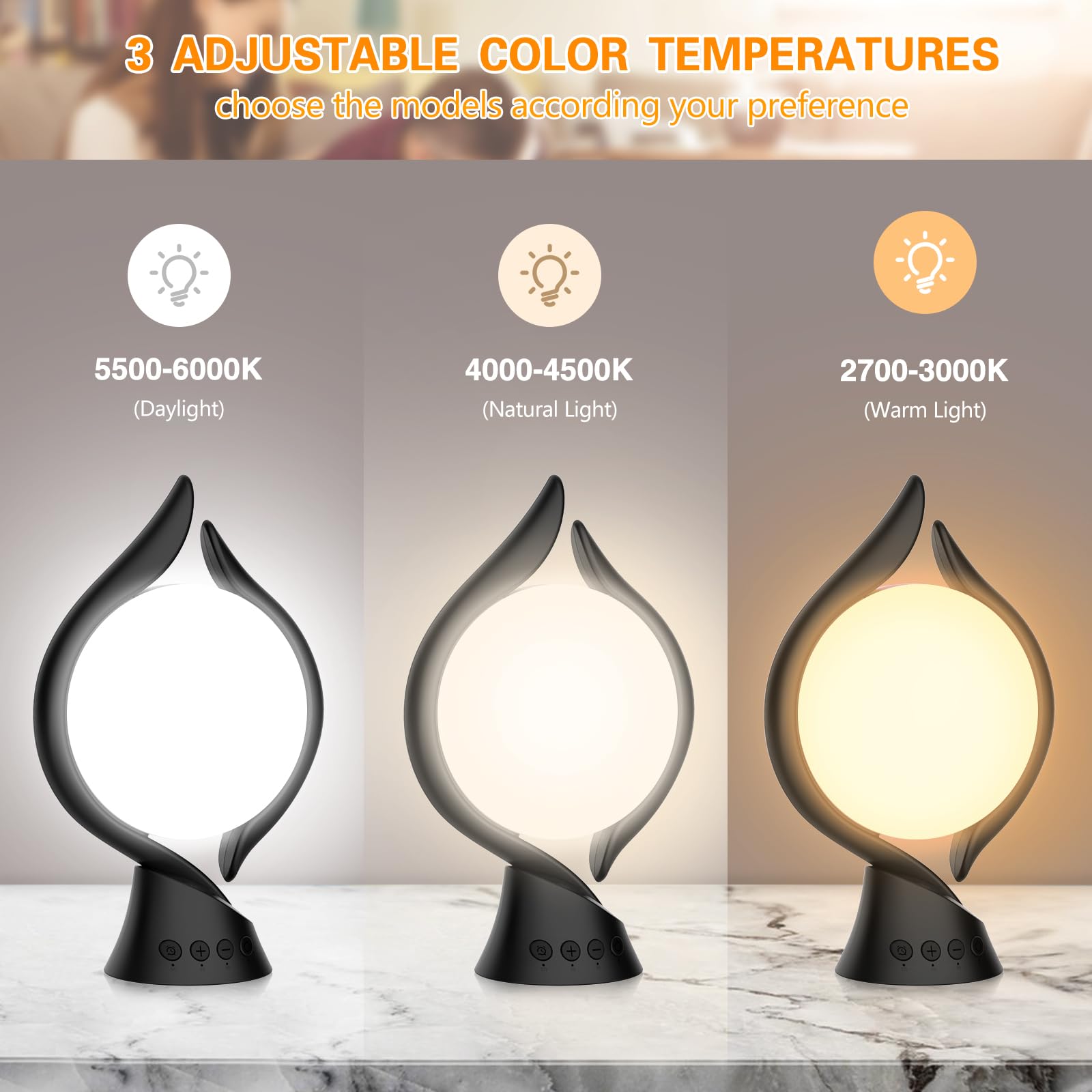 Voraiya lamp in a bedroom creates a soft, energizing glow to start your day.