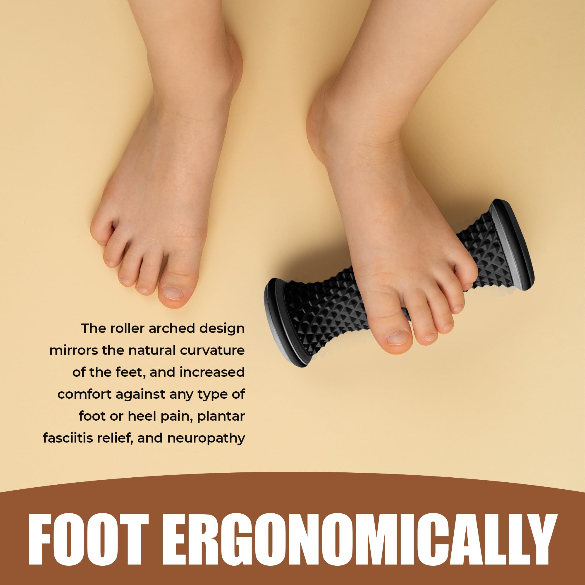 Vornnex Foot Massager Roller durable silicone non-slip surface for steady use.