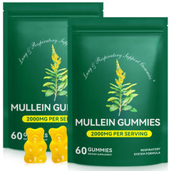 Vortexonix Mullein Gummies pack front bottle highlights natural lung support potential.