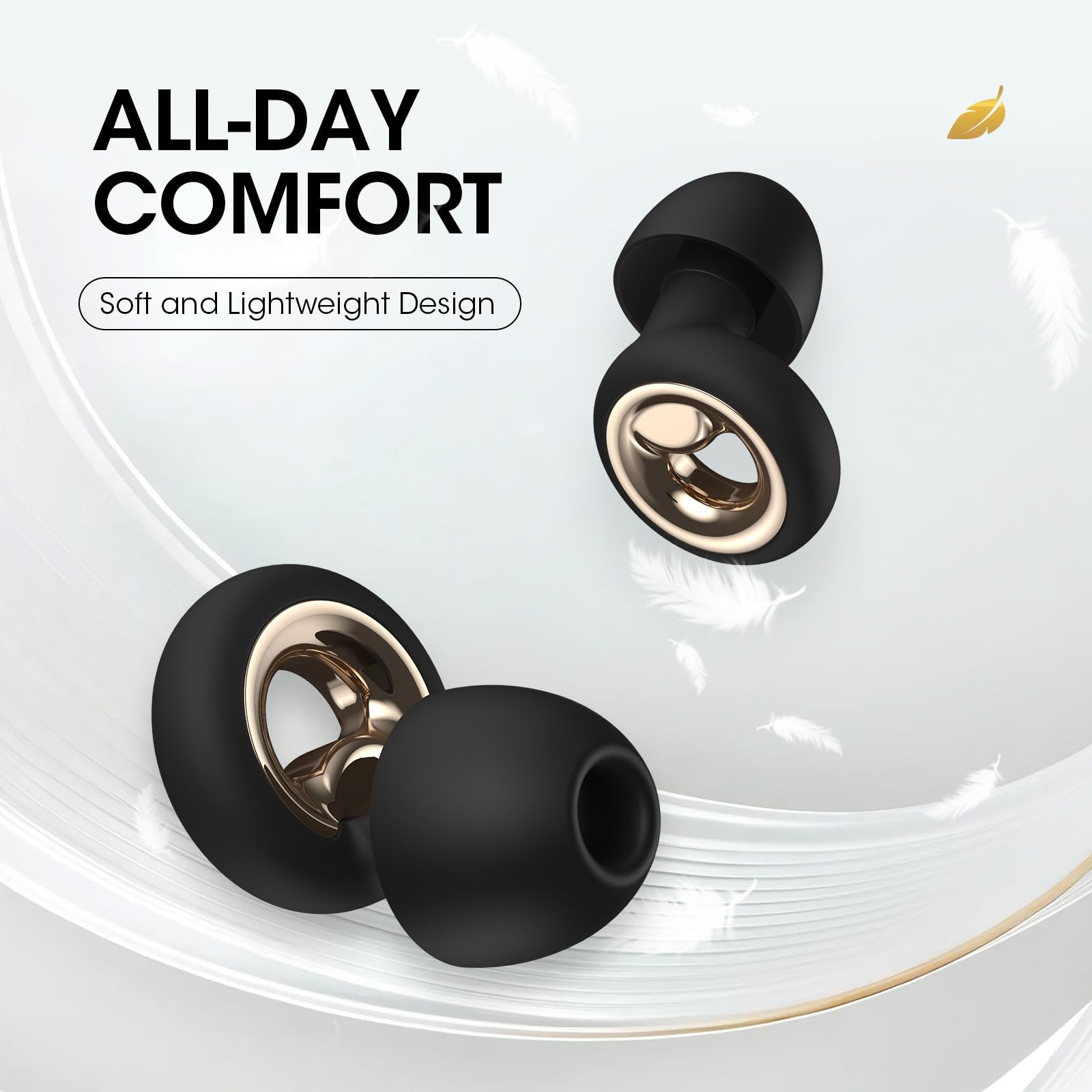 Vosaf black design ear plugs with case offer discreet, secure storage.