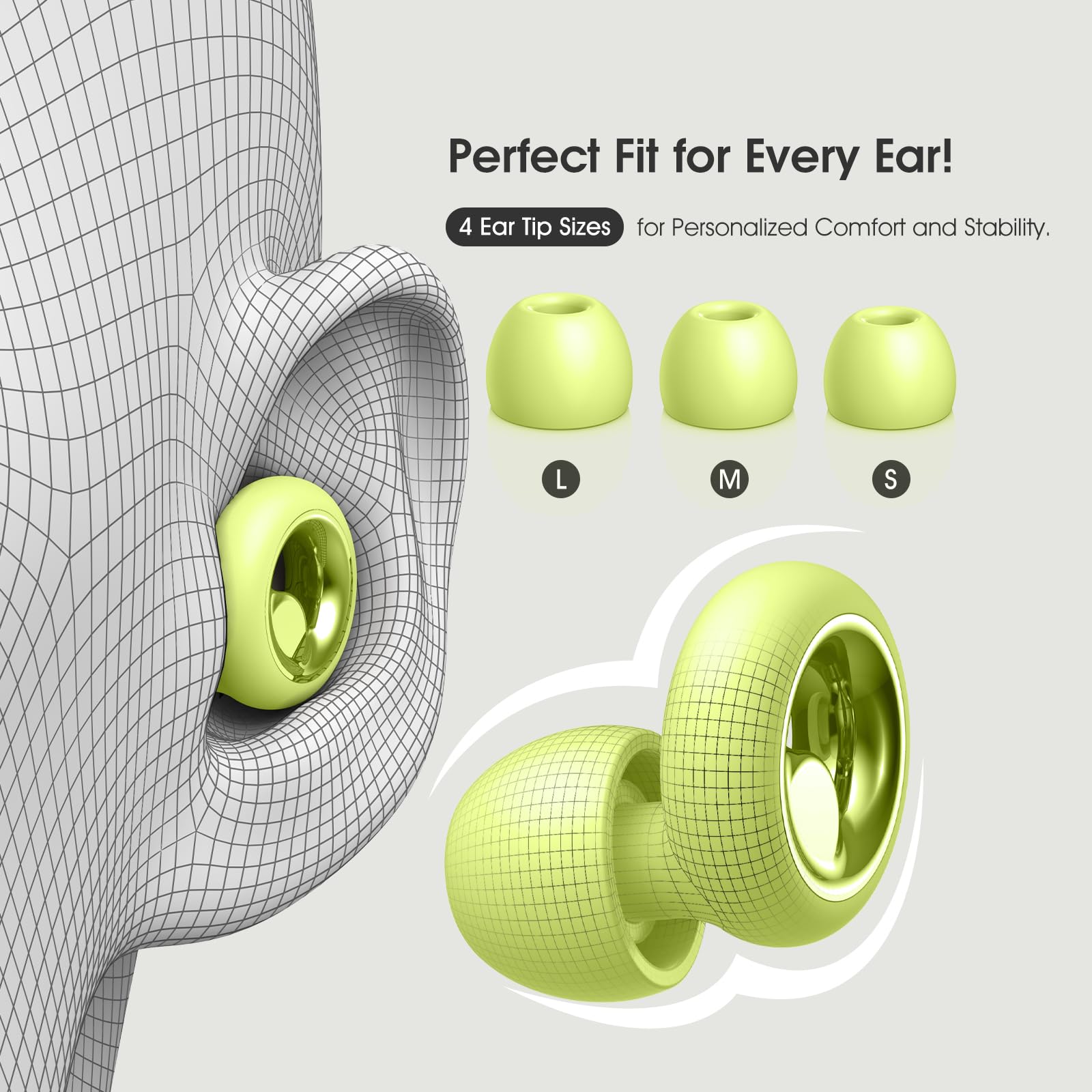 Vosaf ear plugs four sizes XS to L ensure a precise fit.