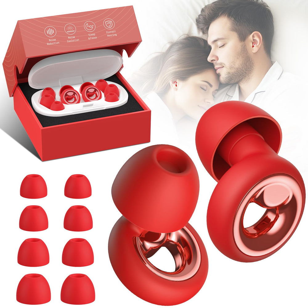 Vosaf ear plugs sleeping compact case: quiet travel sleep aid with 45dB reduction.