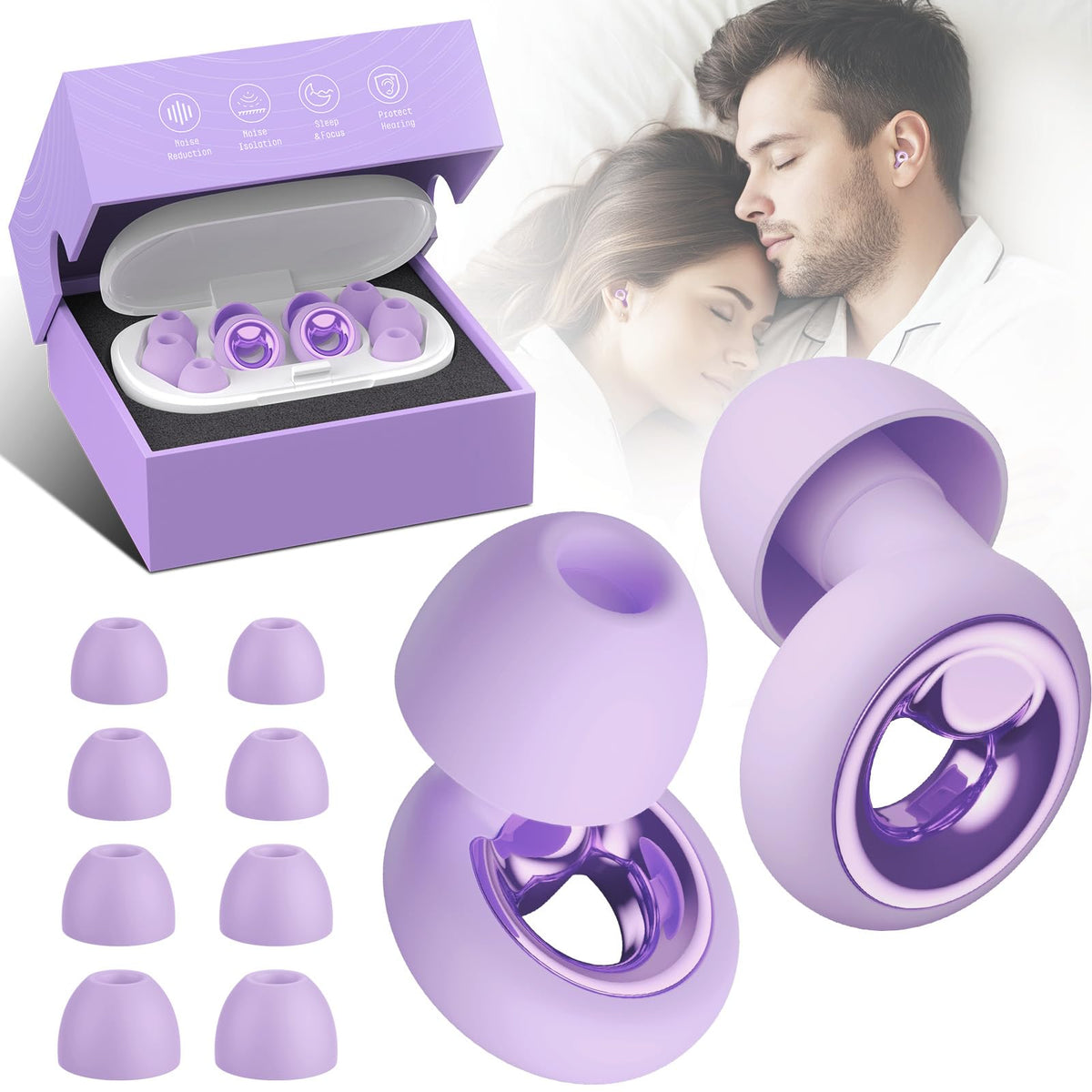 Vosaf ear plugs sleeping with soft silicone fit delivering comfortable quiet