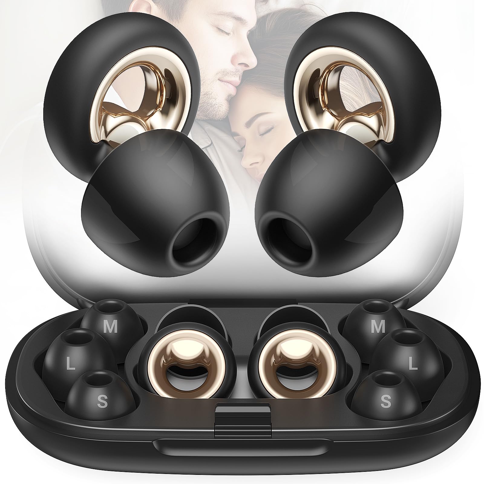 Vosaf noise cancelling ear plugs for sleep with case, reducing ambient noise for peaceful nights.