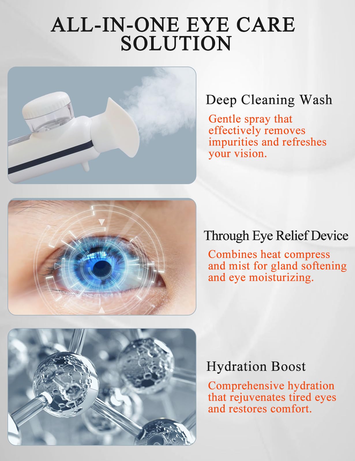 Vowleike warm compress eye socket application shows soothing warmth and gland support.