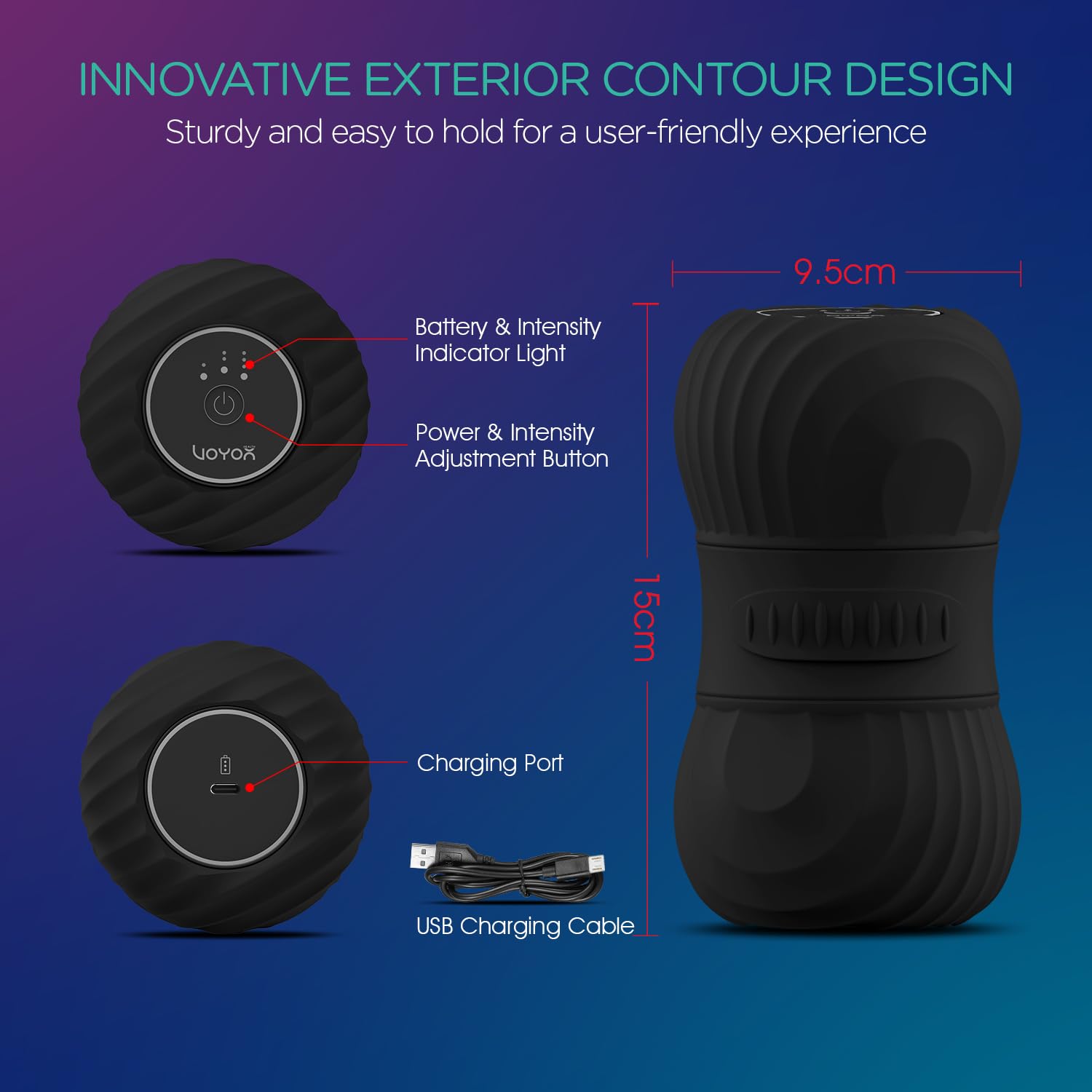 VOYOR-HEALTH MB300 dual-section rollers deliver deeper massage across back and legs