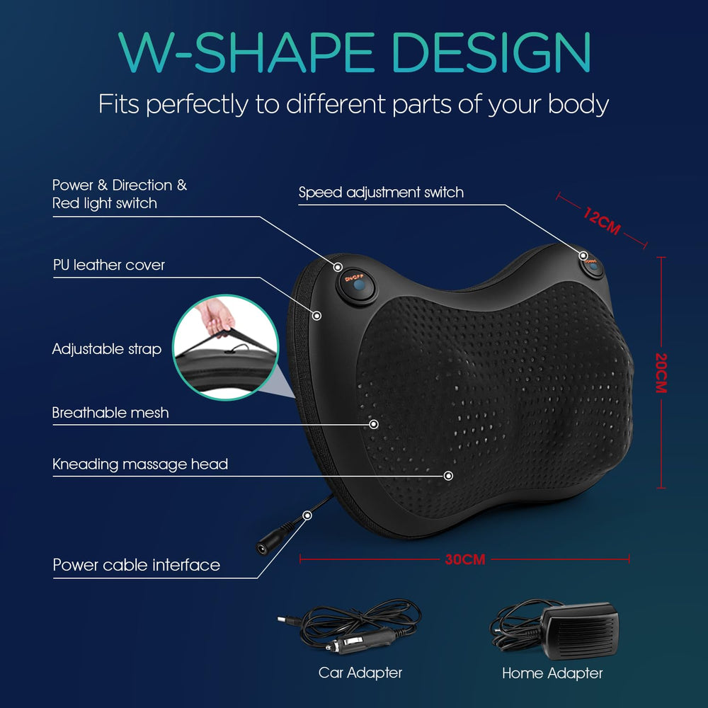 VOYOR-HEALTH massage pillow uses breathable mesh and PU leather for comfort.