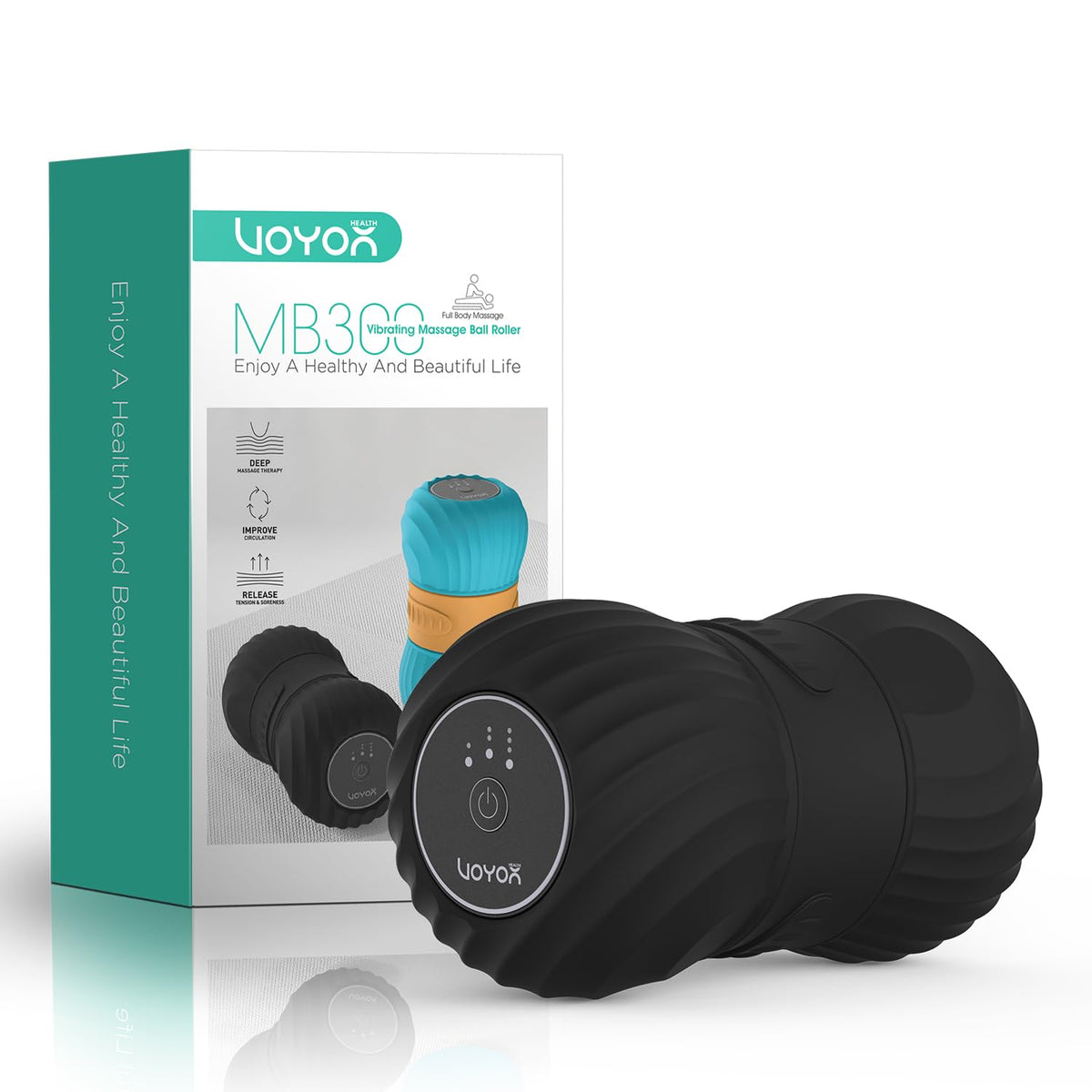 VOYOR-HEALTH MB300 peanut massage ball roller front view for targeted muscle relief
