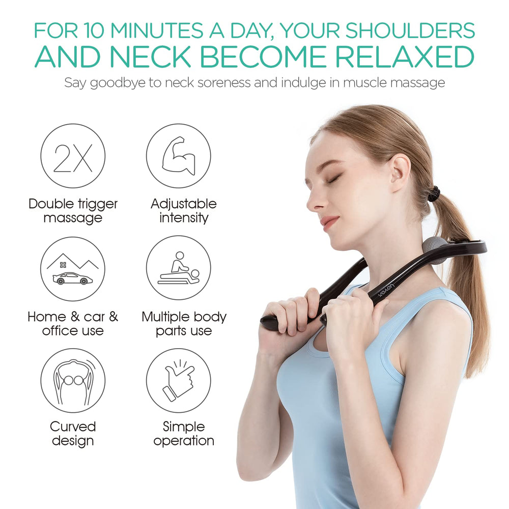 VOYOR massage balls provide relief by kneading tight neck and shoulder muscles.