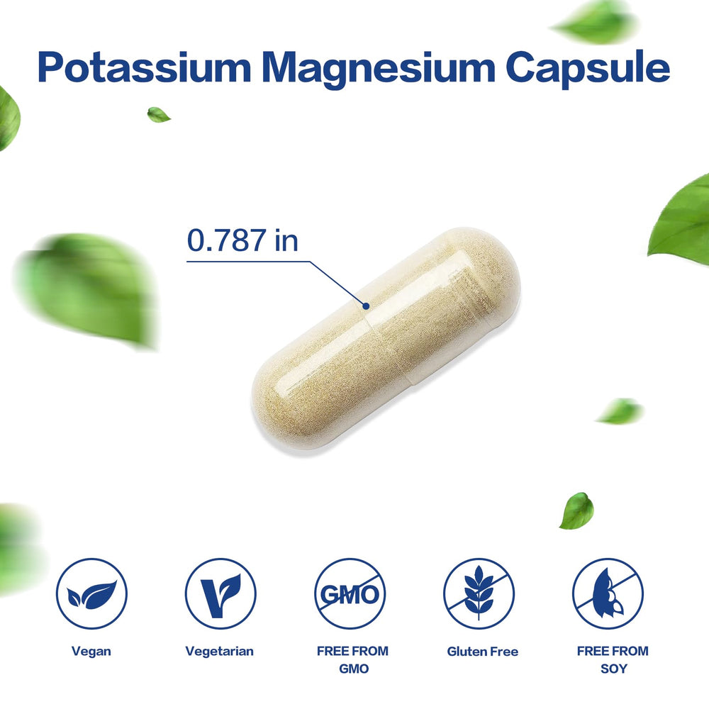 VPKIN potassium magnesium capsules closeup showing smooth texture.