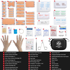 Kit de primeros auxilios Vriexsd con compartimentos organizados para acceso rápido.